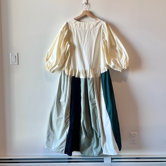 Cloudy Meadow Dress | Handmade V-Neck Patchwork Dress SKU 01172 - Picture 4 of 16